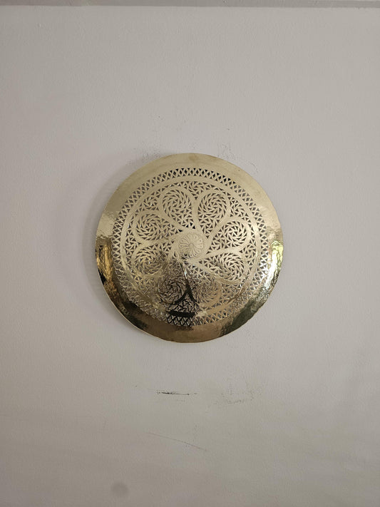 Moroccan round Brass Wall Sconce, Brass Wall Lamp