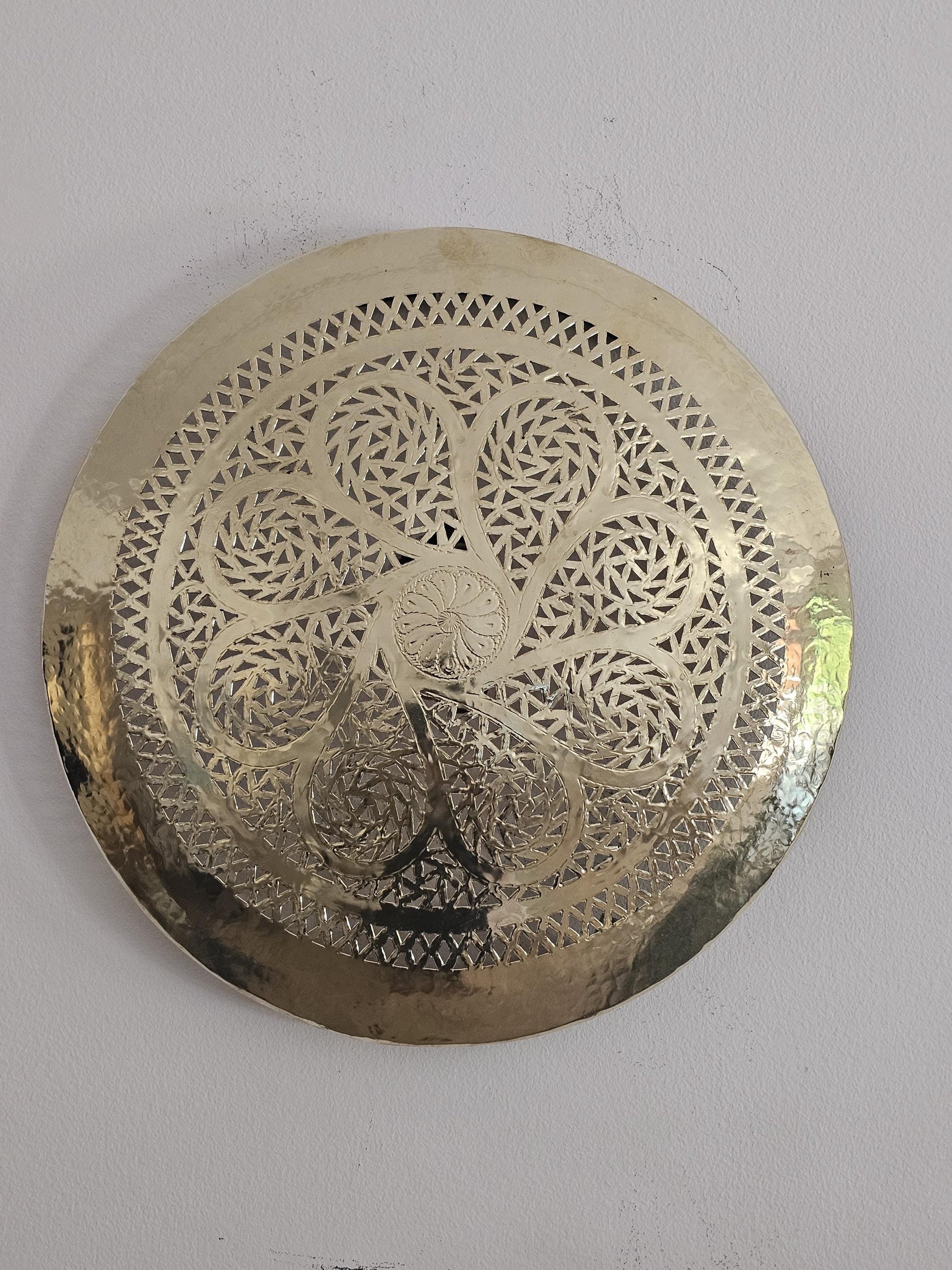 Moroccan round Brass Wall Sconce, Brass Wall Lamp