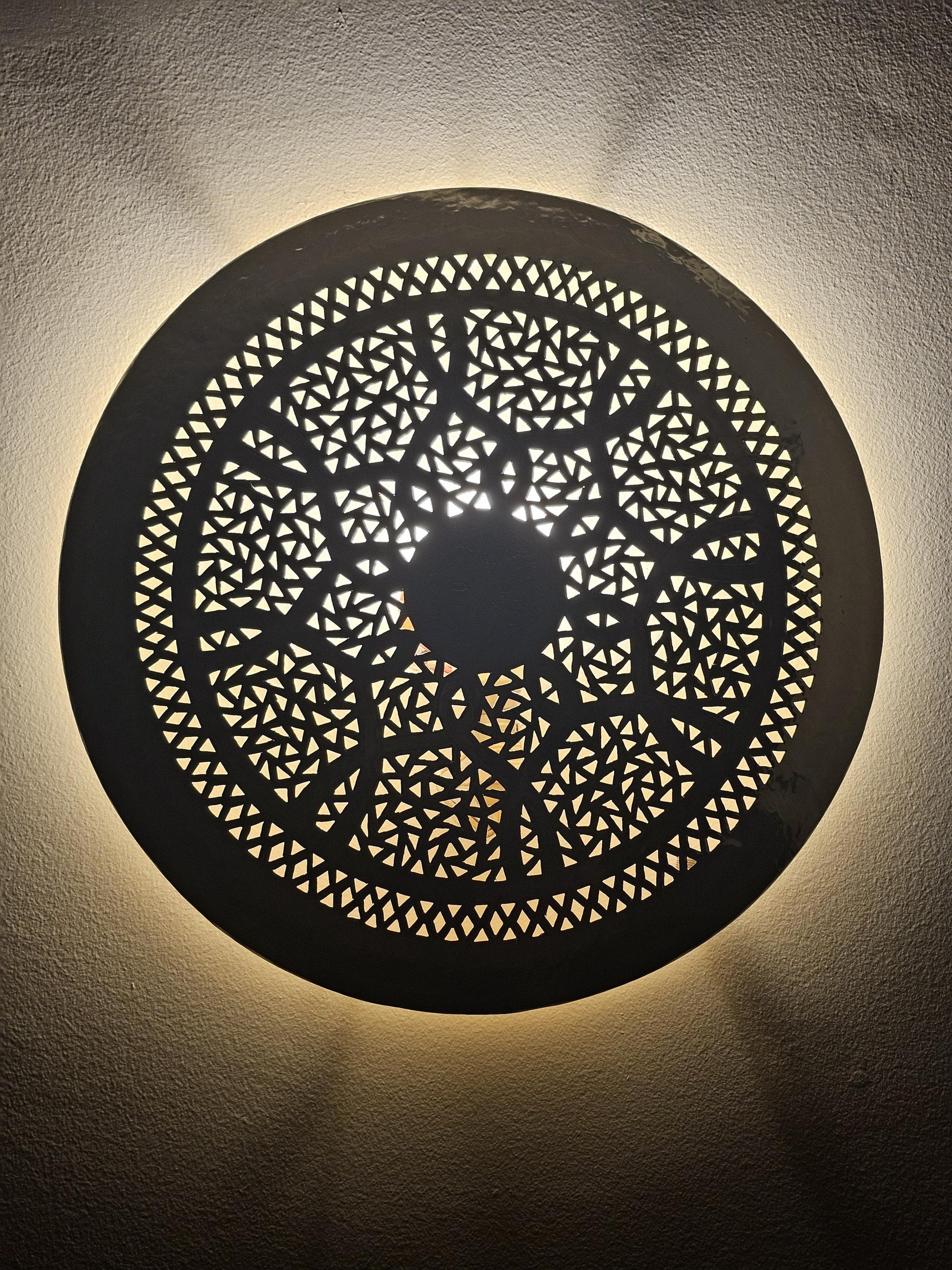 Moroccan round Brass Wall Sconce, Brass Wall Lamp