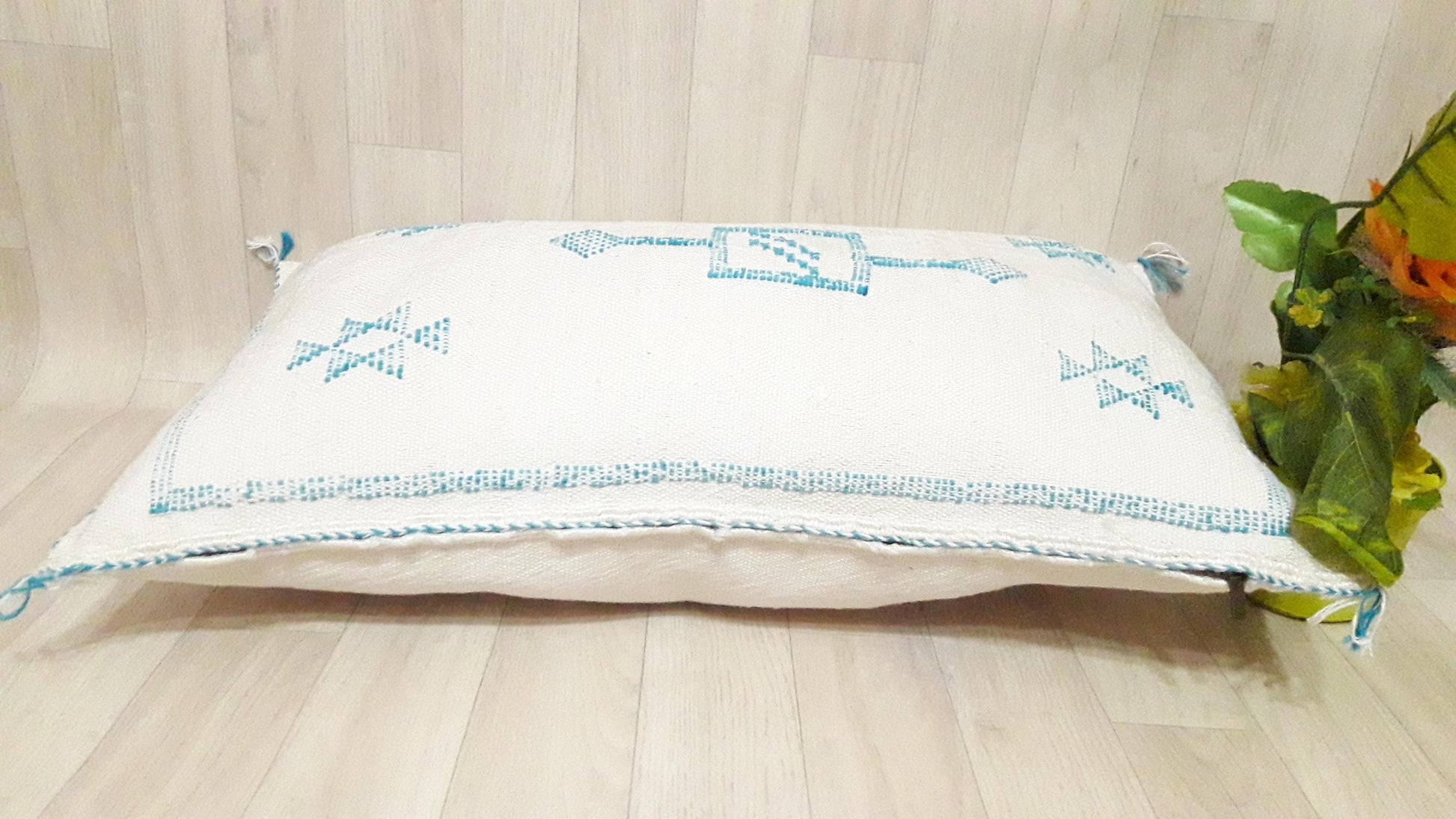 Pillow Decor Cover,Pillow , Soft Pillow Moroccan Boho Throw Pillow ,Hand Woven Berber Pillow, Sabra Cactus Silk Cushion Cover,Pillow,Cushion