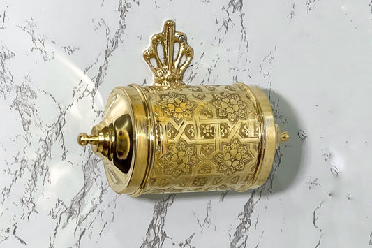Unlacquered Brass Toilet Paper Holder Hardware, Solid Brass Toilet Paper Holder, Handcrafted Power Room Roll Holder