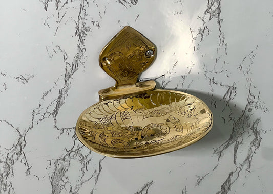 Handmade Moroccan Brass Soap Dish - Vintage Wall-Mounted Bathroom Accessory, Unlacquered Antique-Style Soap Holder
