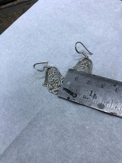 Tuareg Ring, Vintage Jewelry, Silver Earrings, Handmade Jewelry, Tuareg Earrings, Hand of Fatima