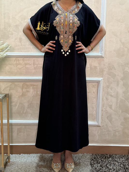 Moroccan Dress, Moroccan Gift, Kaftan, Islamic Dress, Black Caftan, Traditional Kaftan, One Size Dress, Oversized.