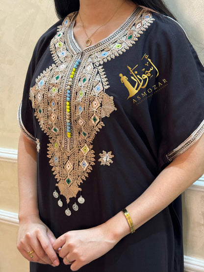 Moroccan Dress, Moroccan Gift, Kaftan, Islamic Dress, Black Caftan, Traditional Kaftan, One Size Dress, Oversized.