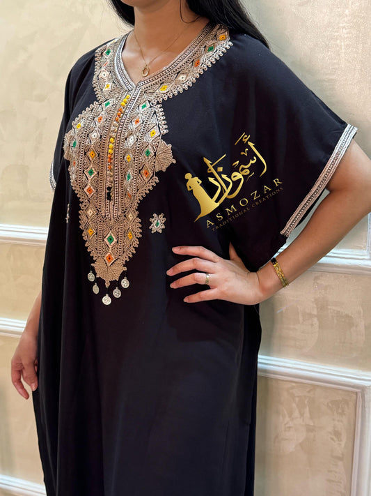 Moroccan Dress, Moroccan Gift, Kaftan, Islamic Dress, Black Caftan, Traditional Kaftan, One Size Dress, Oversized.