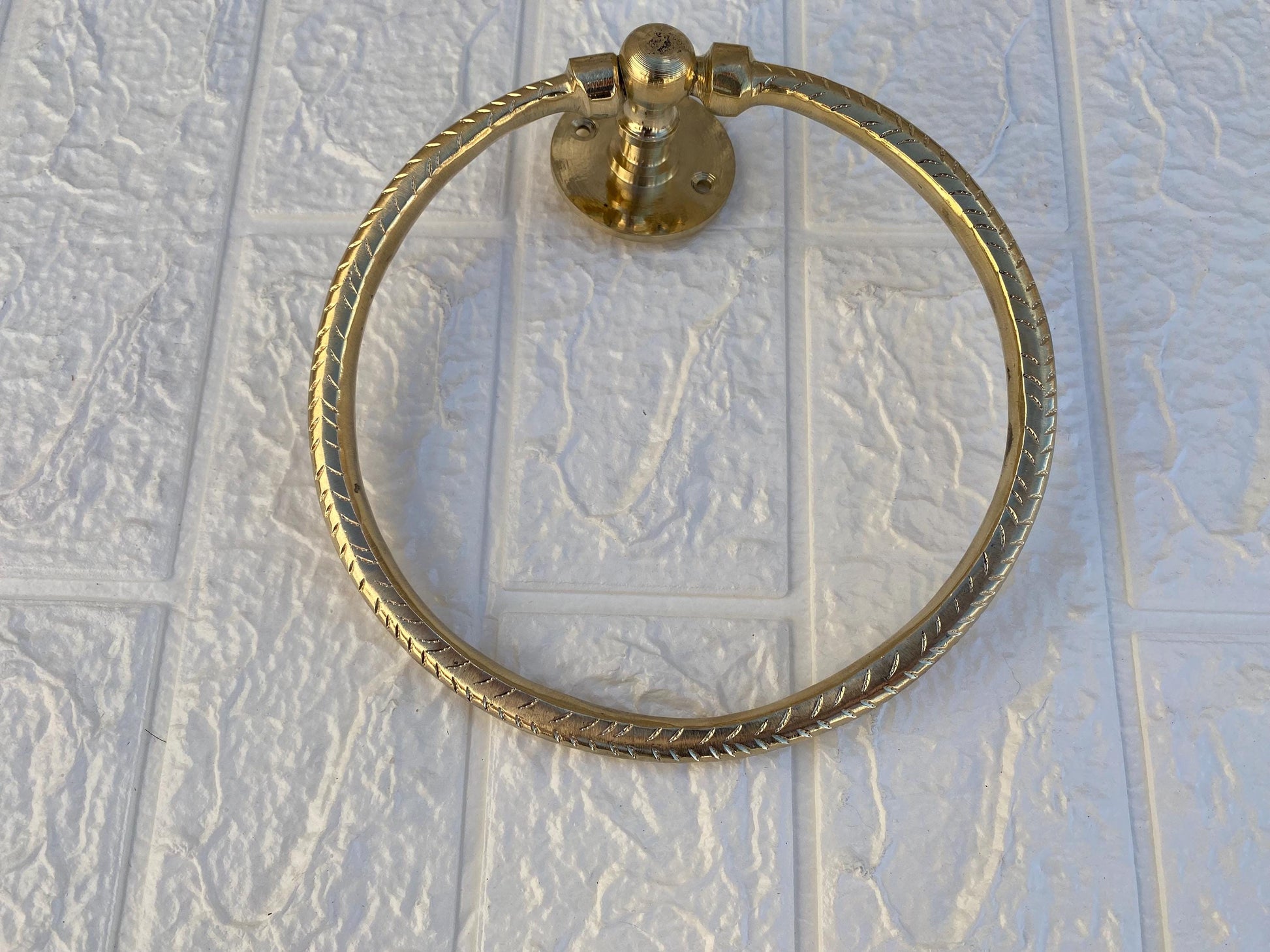 Brass Towel Ring Holder - Unlacquered Brass Towel Ring - Bathroom Decor
