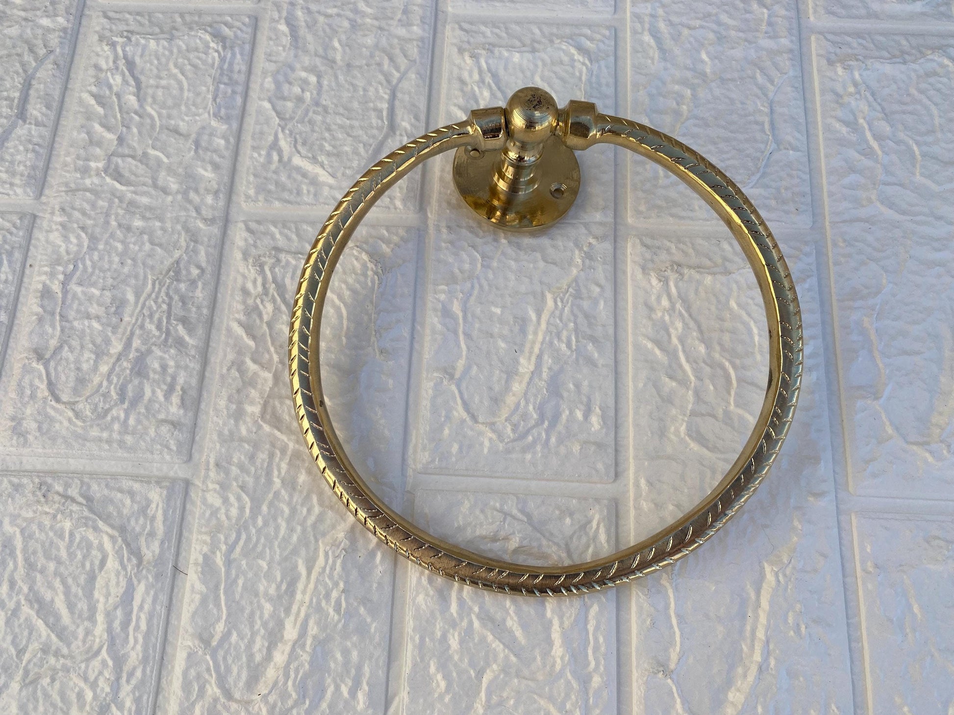 Brass Towel Ring Holder - Unlacquered Brass Towel Ring - Bathroom Decor