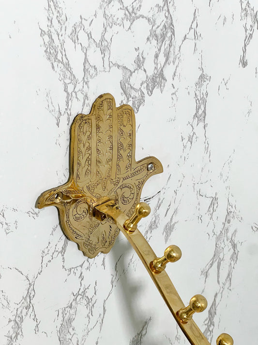 Bathroom Towel Hook - Artisan Moroccan Decorative Bathroom Towel Hook - Brass Handtowel Hook, Dainty Brass Towel Hook