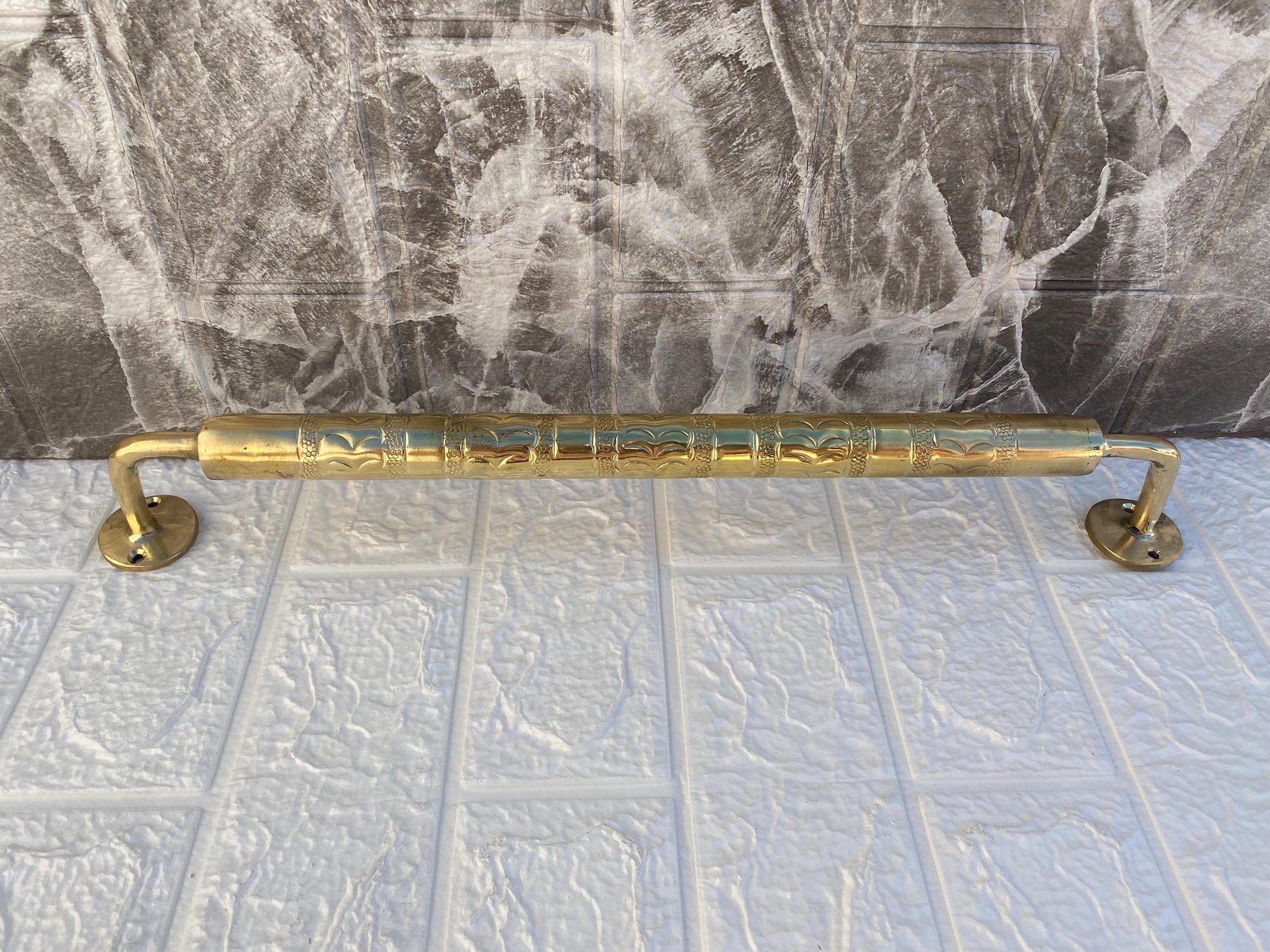 Towel Bar | Unlacquered Brass Bar for Bathroom and | Multi-Use Engraved Bathroom Towel Rack
