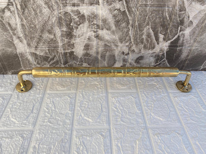 Towel Bar | Unlacquered Brass Bar for Bathroom and | Multi-Use Engraved Bathroom Towel Rack