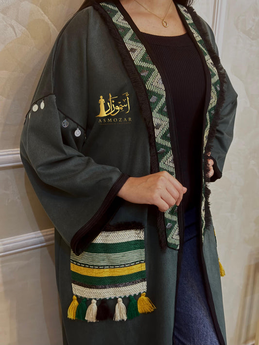 Green Kimono, Moroccan Kimono, Open Caftan, Oversized, Kimono, Spring 2025.