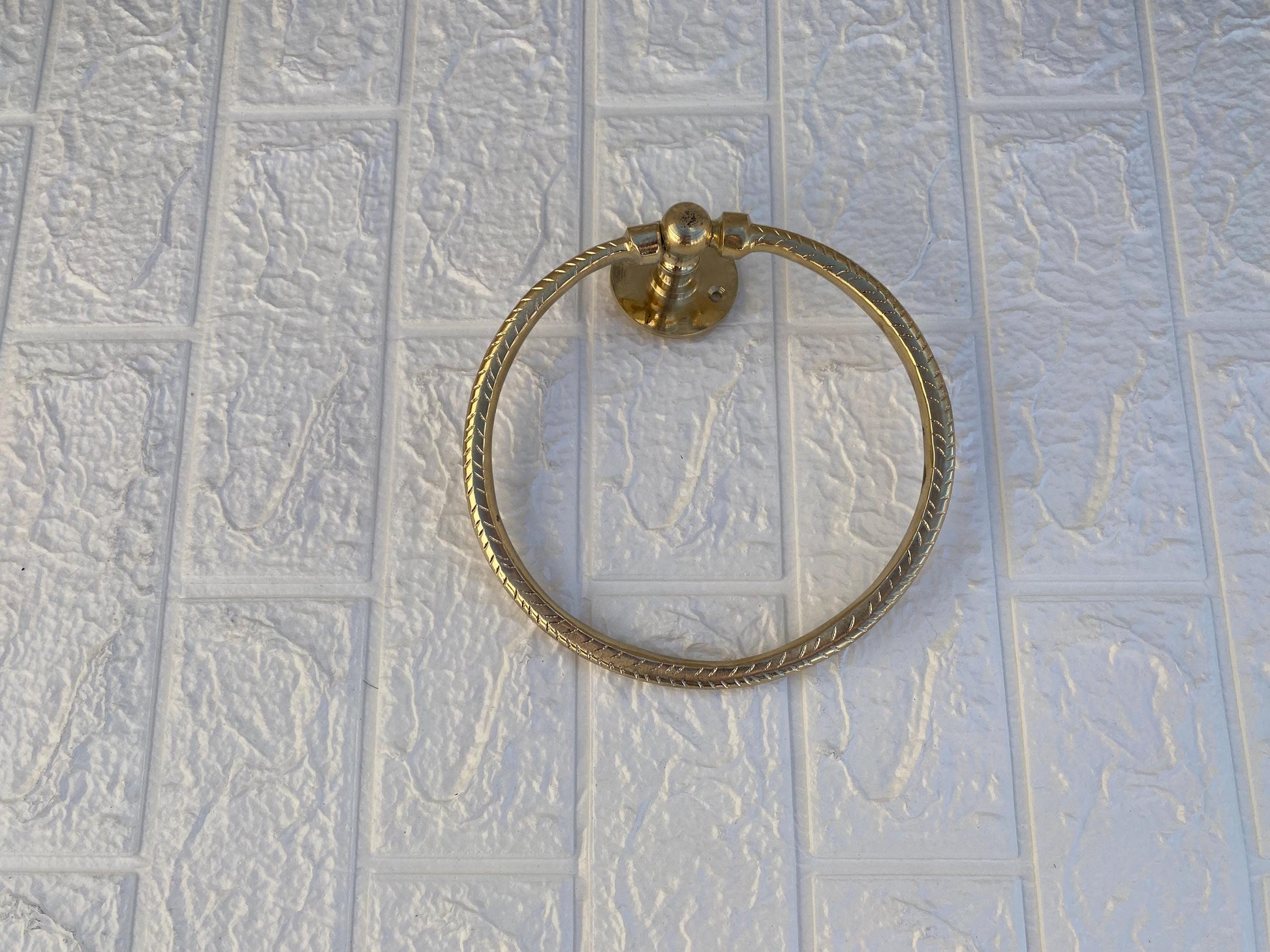 Brass Towel Ring Holder - Unlacquered Brass Towel Ring - Bathroom Decor