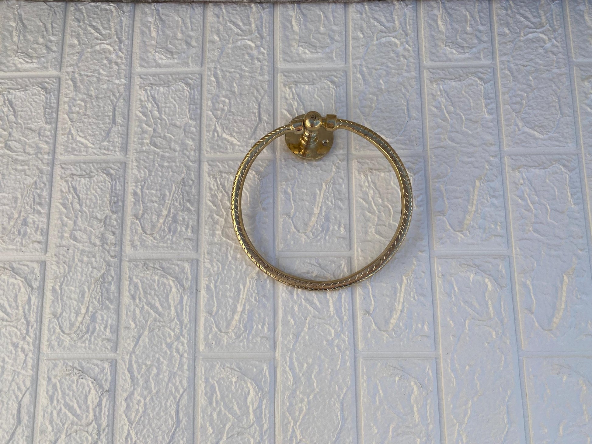 Brass Towel Ring Holder - Unlacquered Brass Towel Ring - Bathroom Decor