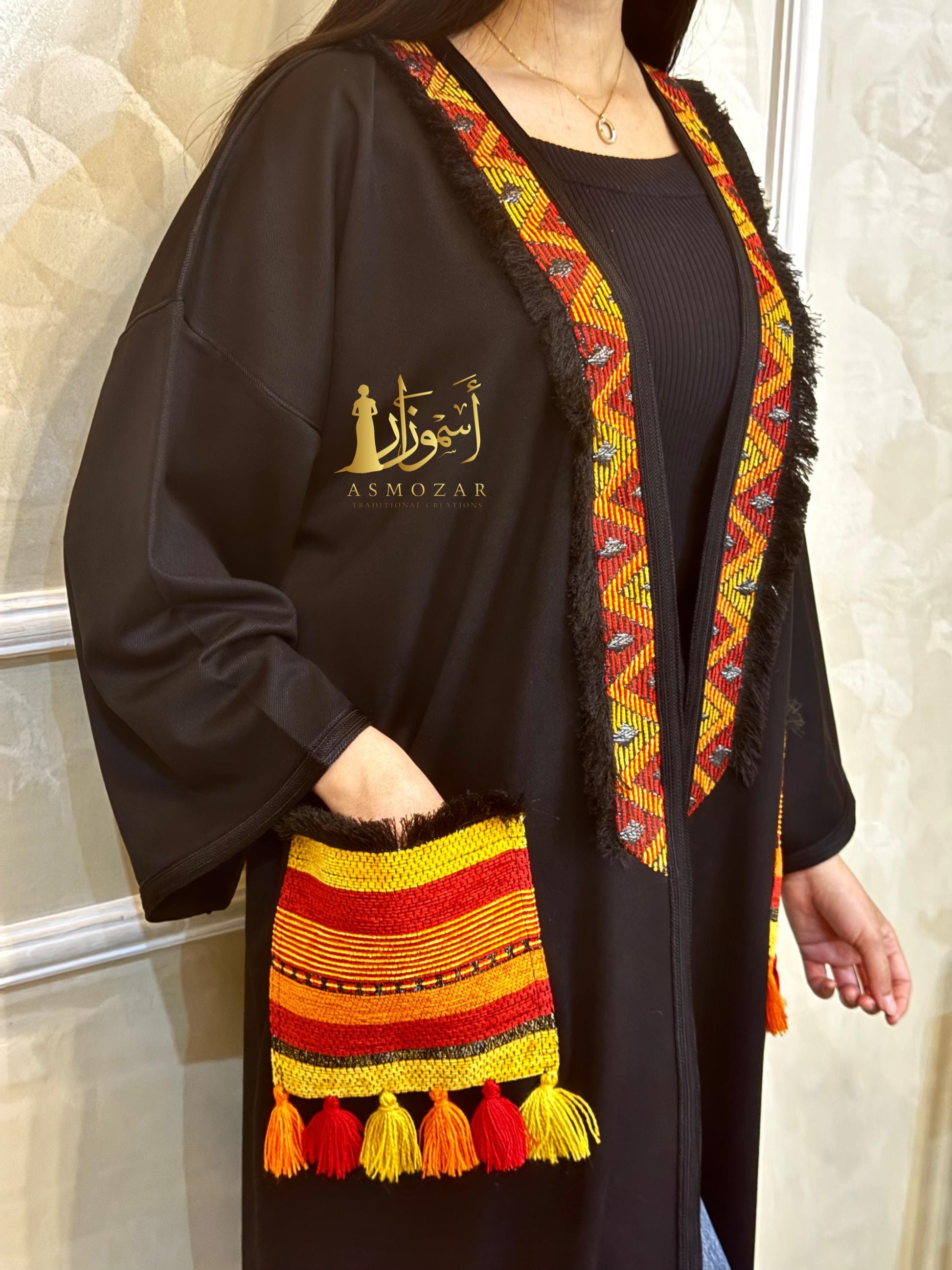 Black Kimono, Traditional Kimono, Moroccan Kimono, Open Caftan, Oversized, Gift, Gift for Her.