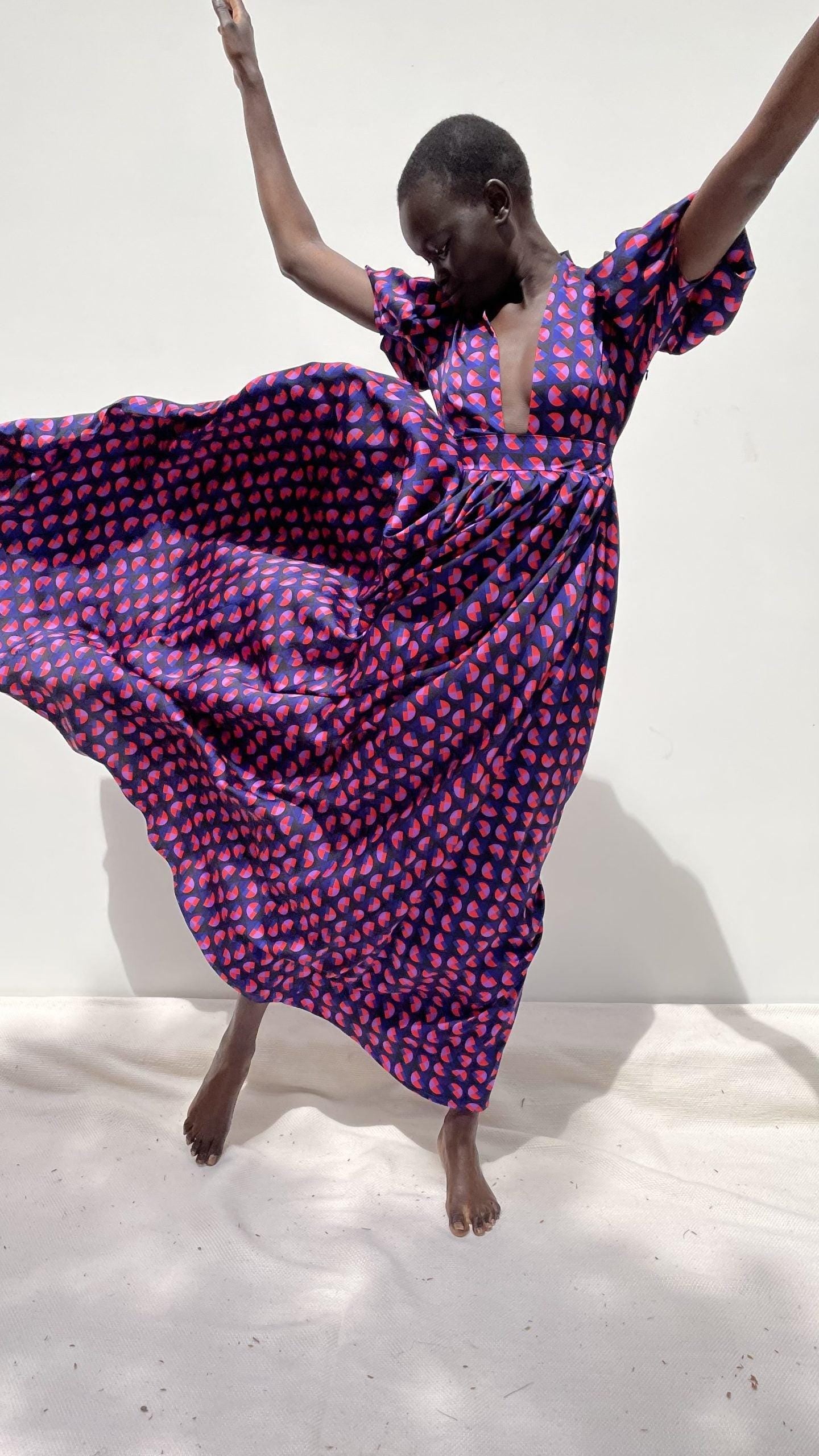 Alexia’S Dress - Blue & Pink