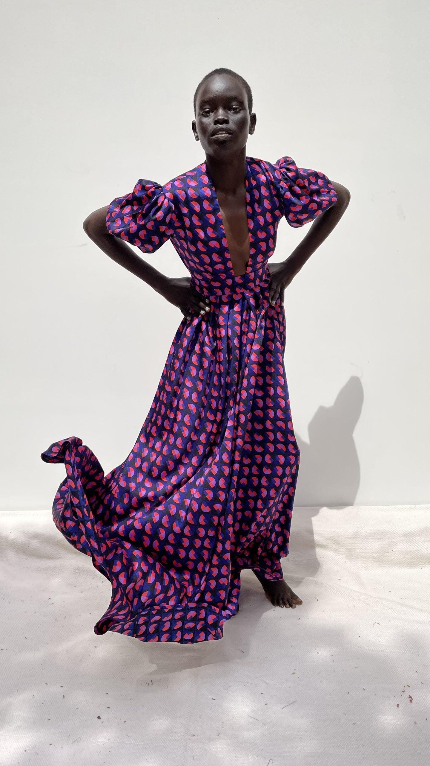 Alexia’S Dress - Blue & Pink