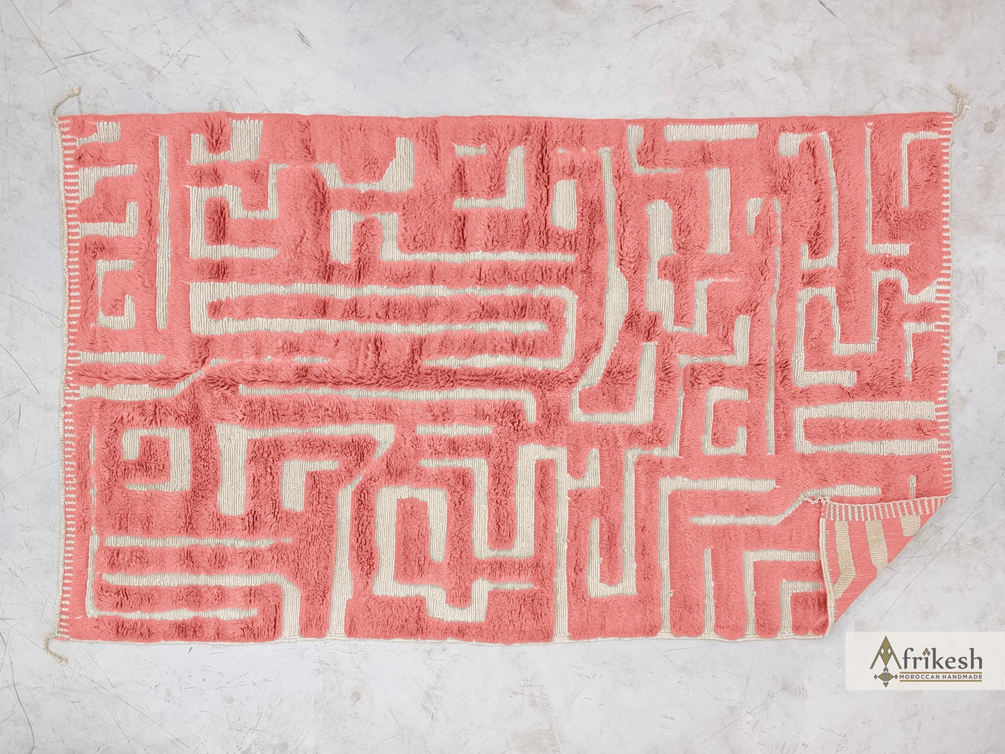 PINK RUG, Custom Beni Mrirt Rug, Hand-Tufted Moroccan Rug, Wool Berber Carpet, Abstract Mrirt Shag Rug, Modern Living Room Rug.