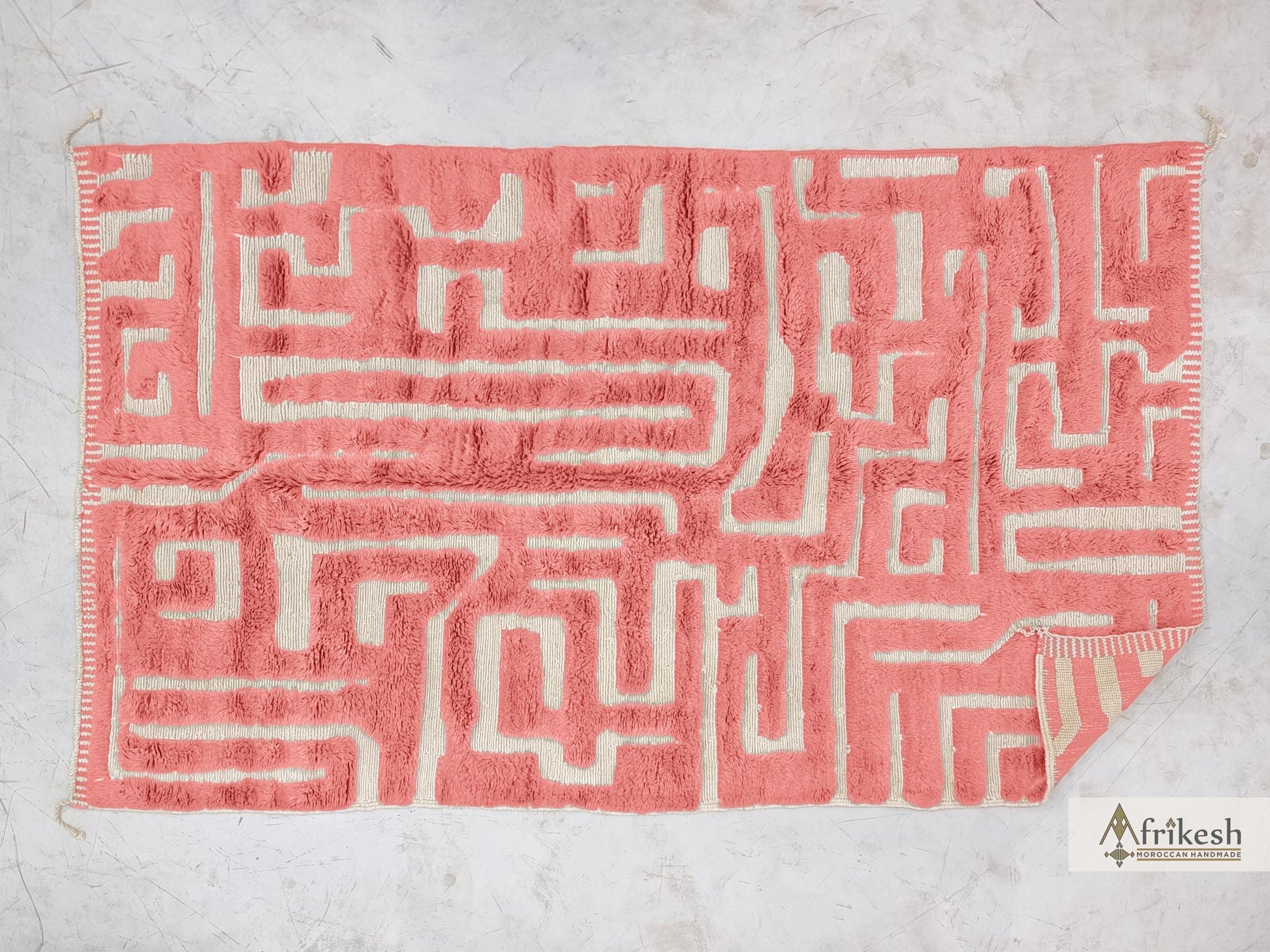 PINK RUG, Custom Beni Mrirt Rug, Hand-Tufted Moroccan Rug, Wool Berber Carpet, Abstract Mrirt Shag Rug, Modern Living Room Rug.