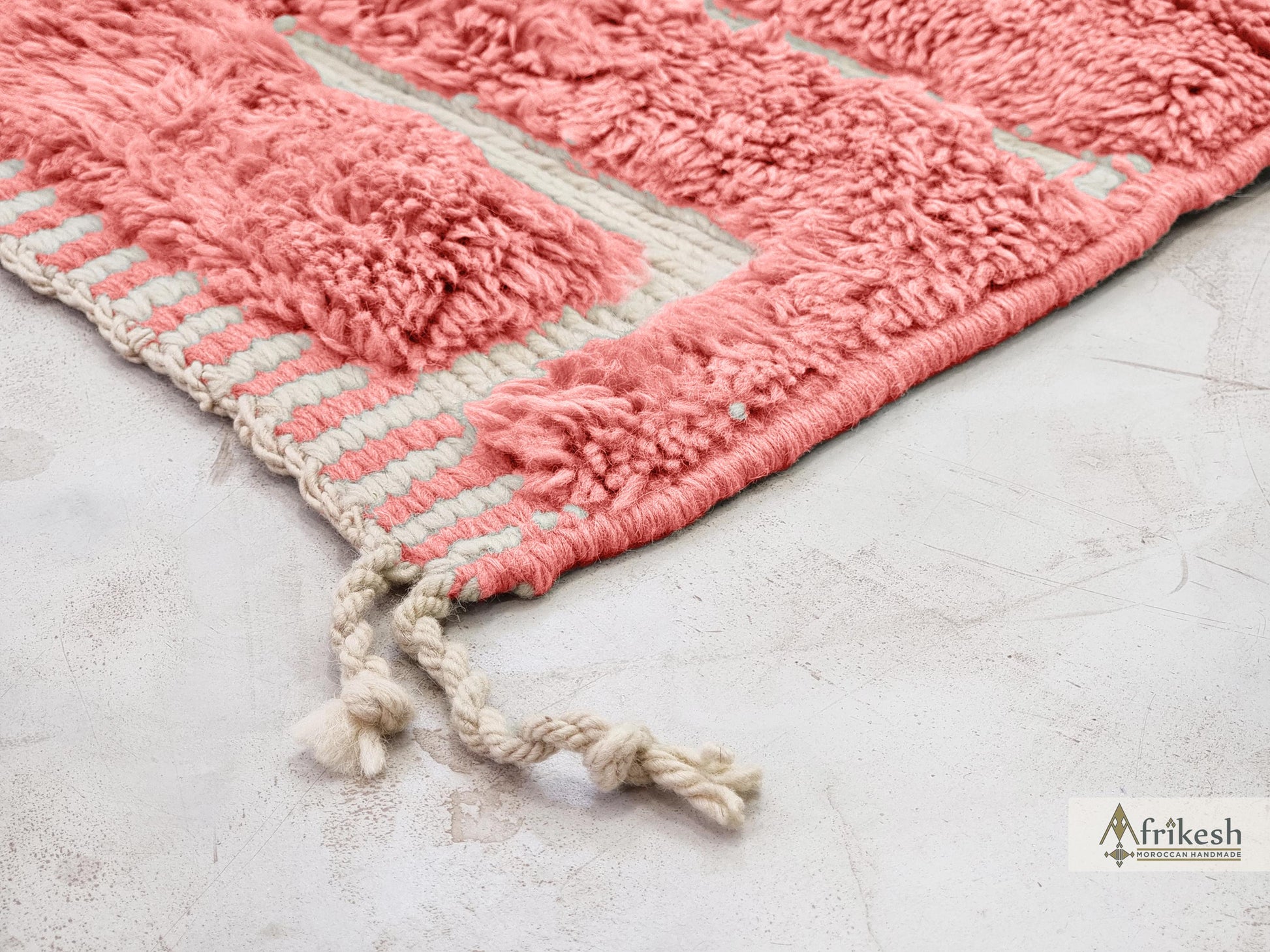 PINK RUG, Custom Beni Mrirt Rug, Hand-Tufted Moroccan Rug, Wool Berber Carpet, Abstract Mrirt Shag Rug, Modern Living Room Rug.