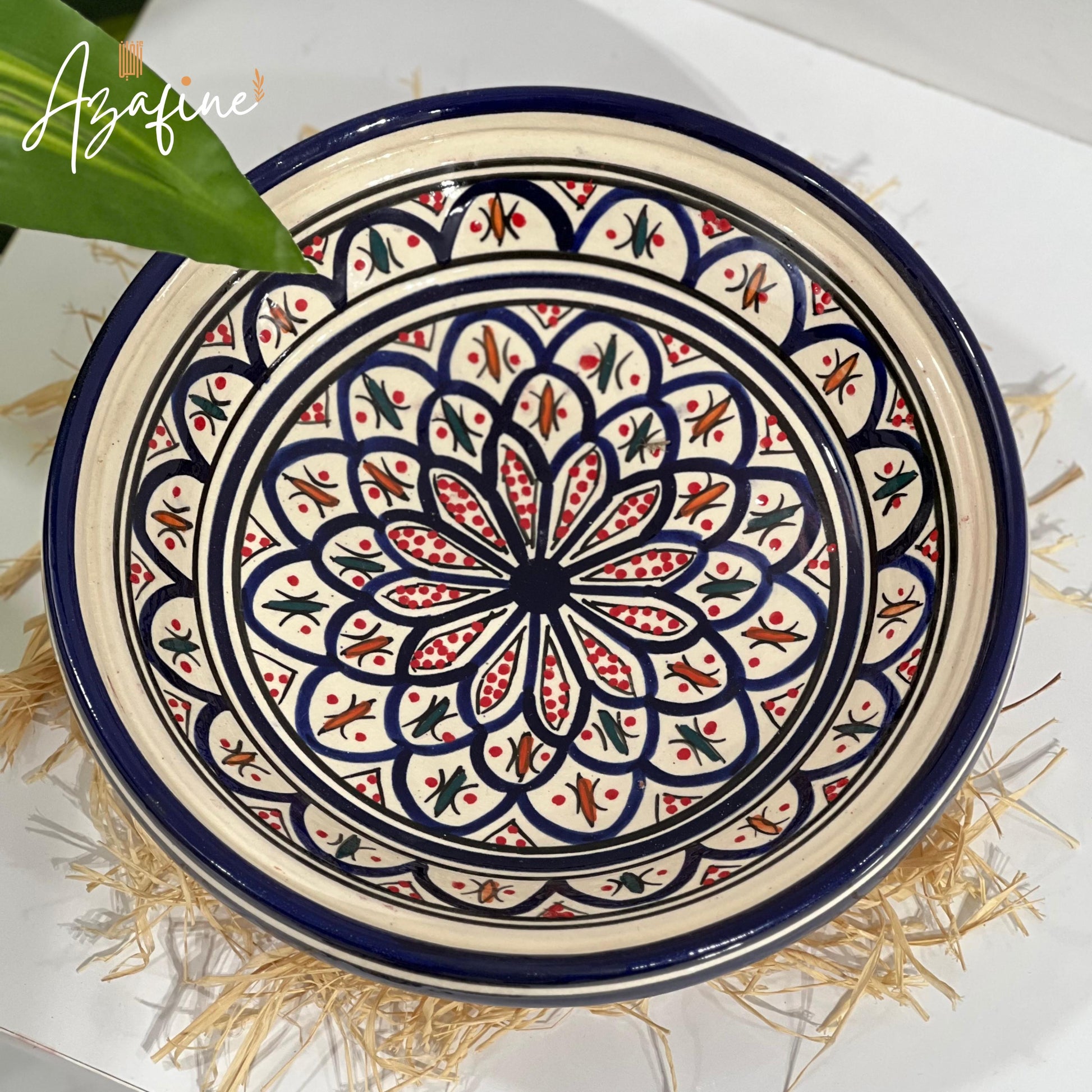 Moroccan Ceramic Tagine Pot, Cooking & Serving Tagine, Hand-Painted Tagine, Lead-Free Cookware, Non-Stick, Handmade Ceramic Pot