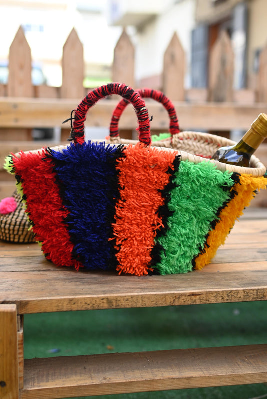 50 % OFF, Straw Bag,French BASKET, ,Wedding Gift,Moroccan Straw Bag,Eco-Friendly Dum Dum Wildflower Straw Bag, Hippie Backpacks,
