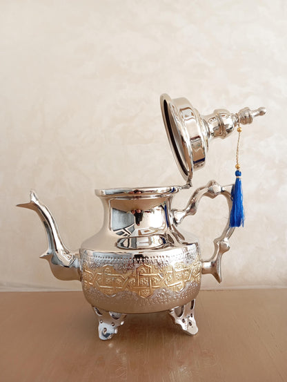 Moroccan Tea Pot Handmade Brass Tea Kattle, Moroccan Brass Teapot Perfect for Brewing Mini Tea, Traditional Teapot, Gift, Decorative Tea Set