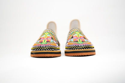 Handmade Moroccan Leather Babouche Slippers for Women, Embroidered Organic Sheepskin House Slippers, Moroccan Shoes, and Leather Babouche.