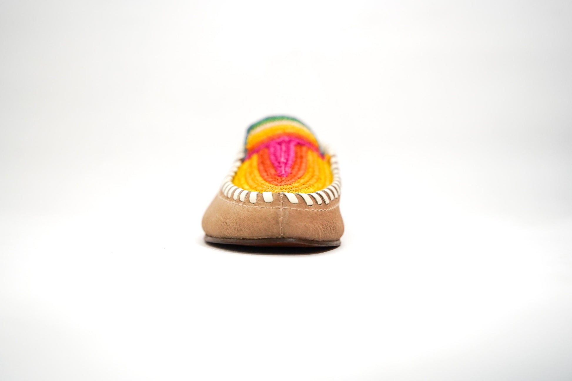 Handmade Moroccan Leather Moccasins with Vibrant Woven Design – Artisan Boho Loafers for Men & Women, Ethically Made Shoe