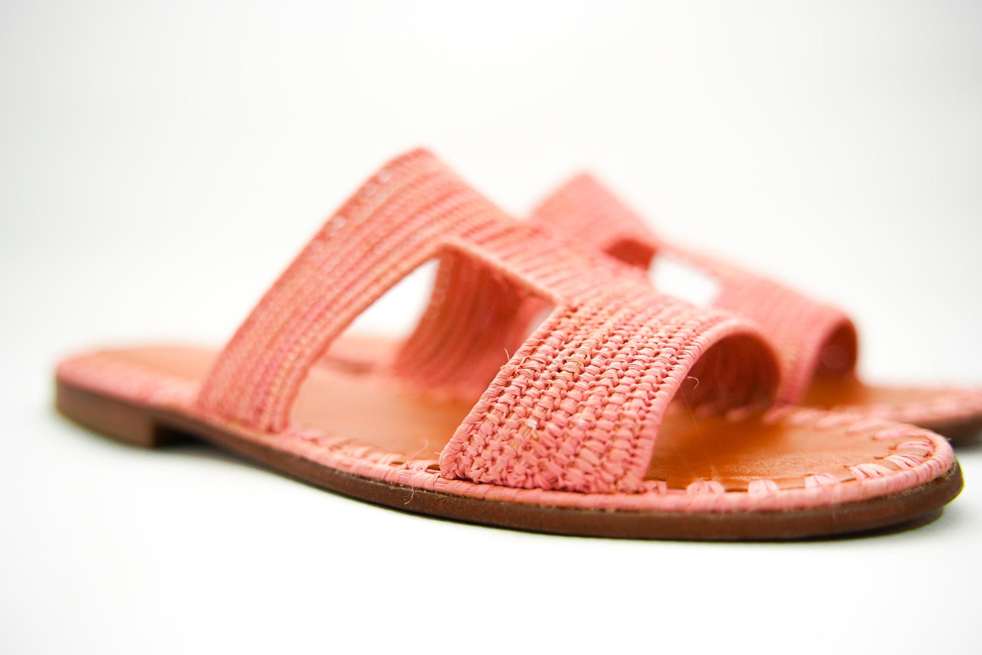 Handmade Raffia Slide Sandals, Comfortable, Lightweight Summer Shoes from Morocco