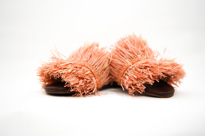Handmade Raffia Slide Sandals, Comfortable, Lightweight Summer Shoes from Morocco