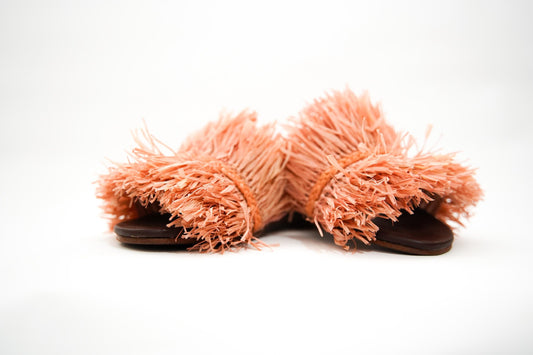 Handmade Raffia Slide Sandals, Comfortable, Lightweight Summer Shoes from Morocco