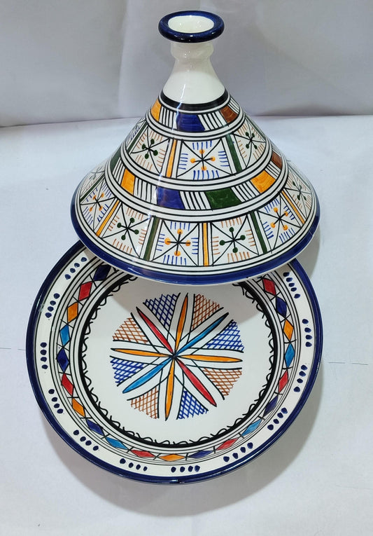 Hand-Painted Ceramic Tagine with Intricate Moroccan Patterns, Pottery Tagine, Handmade Ceramic Pot, Unique Design, Gift for Your Wife