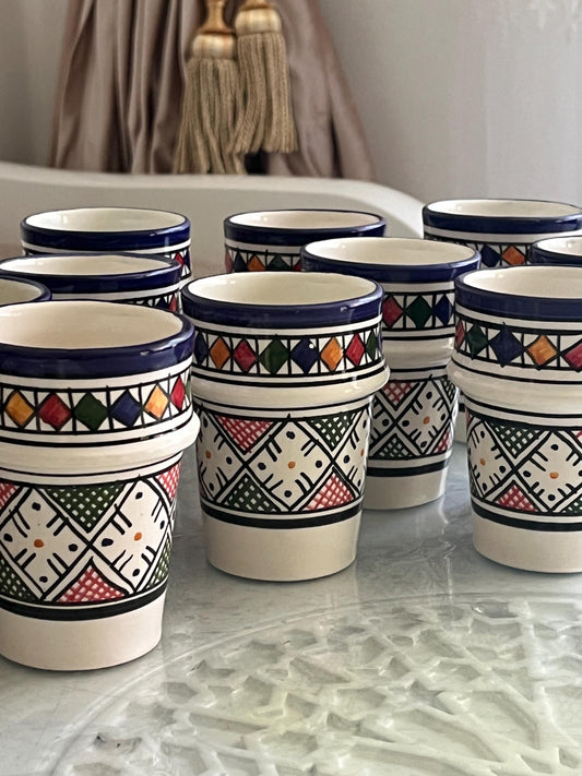Moroccan Beldi Mug, Handmade, Boho Ceramic Tea Mug from Morocco