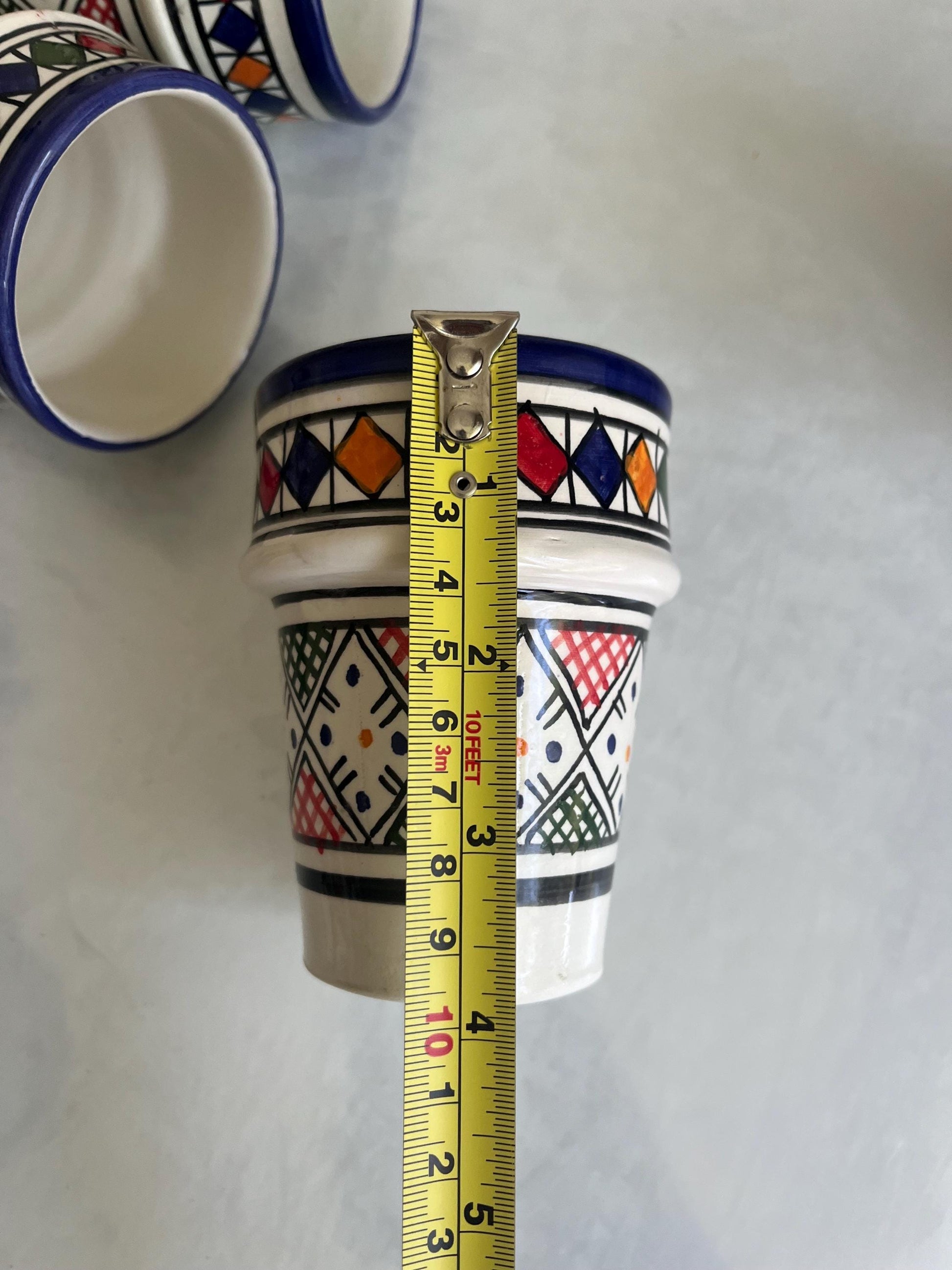 Moroccan Beldi Mug, Handmade, Boho Ceramic Tea Mug from Morocco