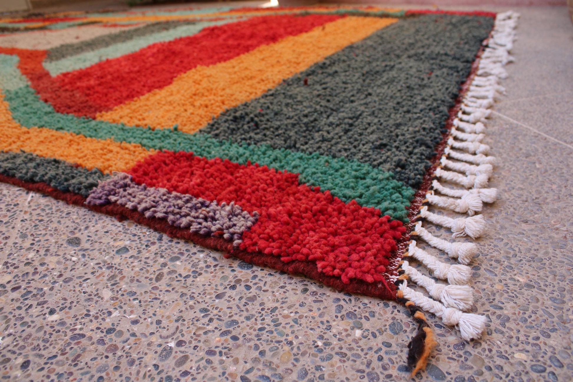 Colorful Beni Ourain Carpet, Rugs, Berber Rug Morocco, Orange Area Rugs, Teepich, Orange Rugs for Living Room, Handmade Wool Rug, Home Decor