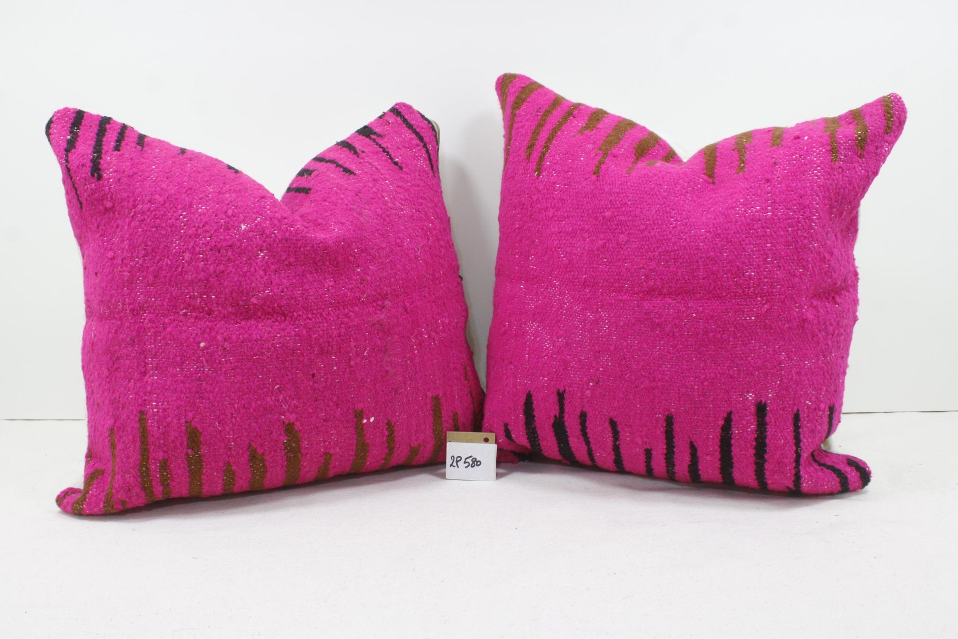 Set of 2 Vintage Moroccan Pillows 100% Wool , Absolutely Gorgeous Pillow Floor Pillow Moroccan Berber Home Design Handmade Kilim Berber