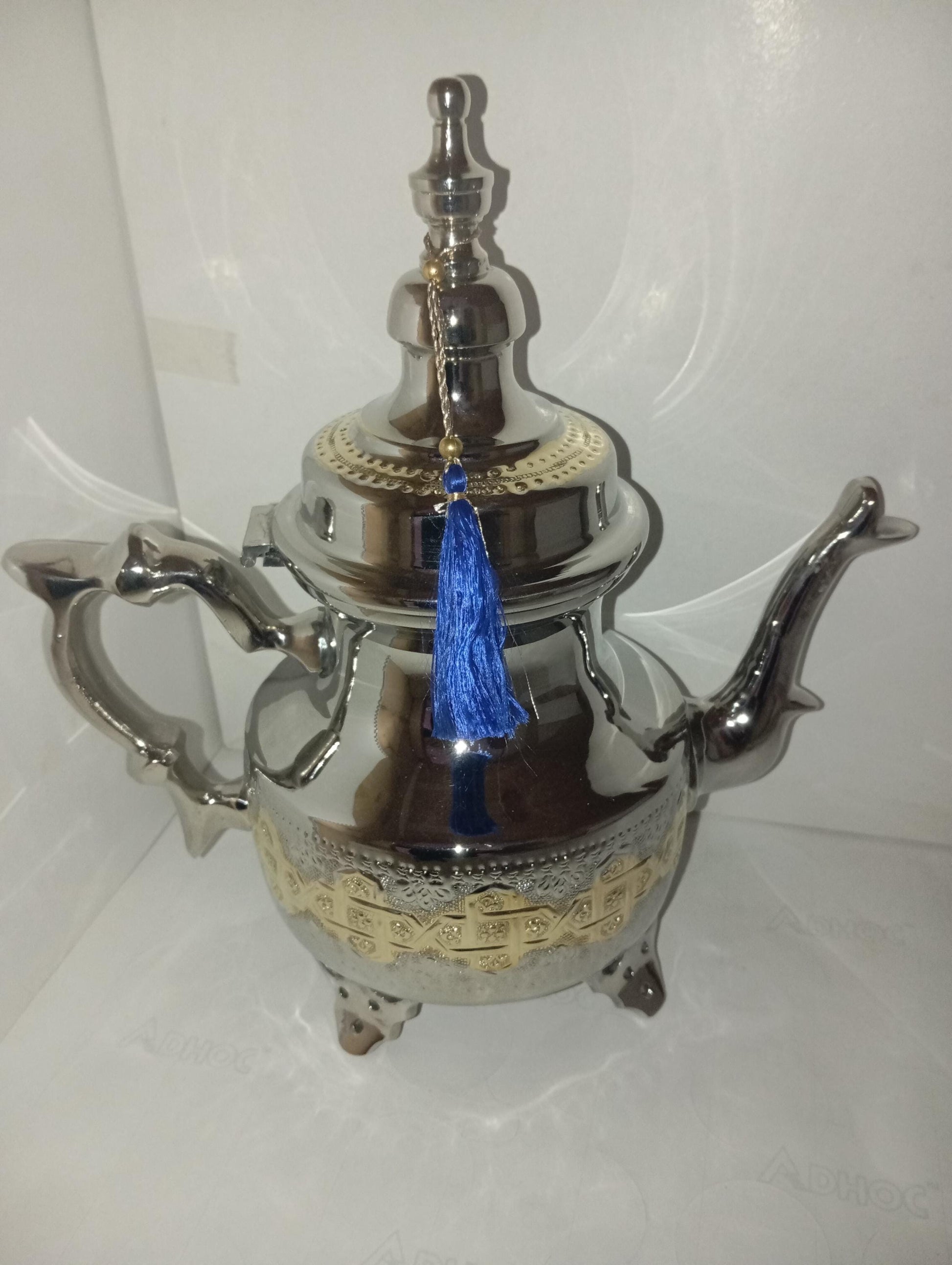 Luxury Handcrafted Moroccan Teapot Brass Plated Teapot Silver Teapot Handmade Moroccan Teapot Set Handmade Gift Masterpiece