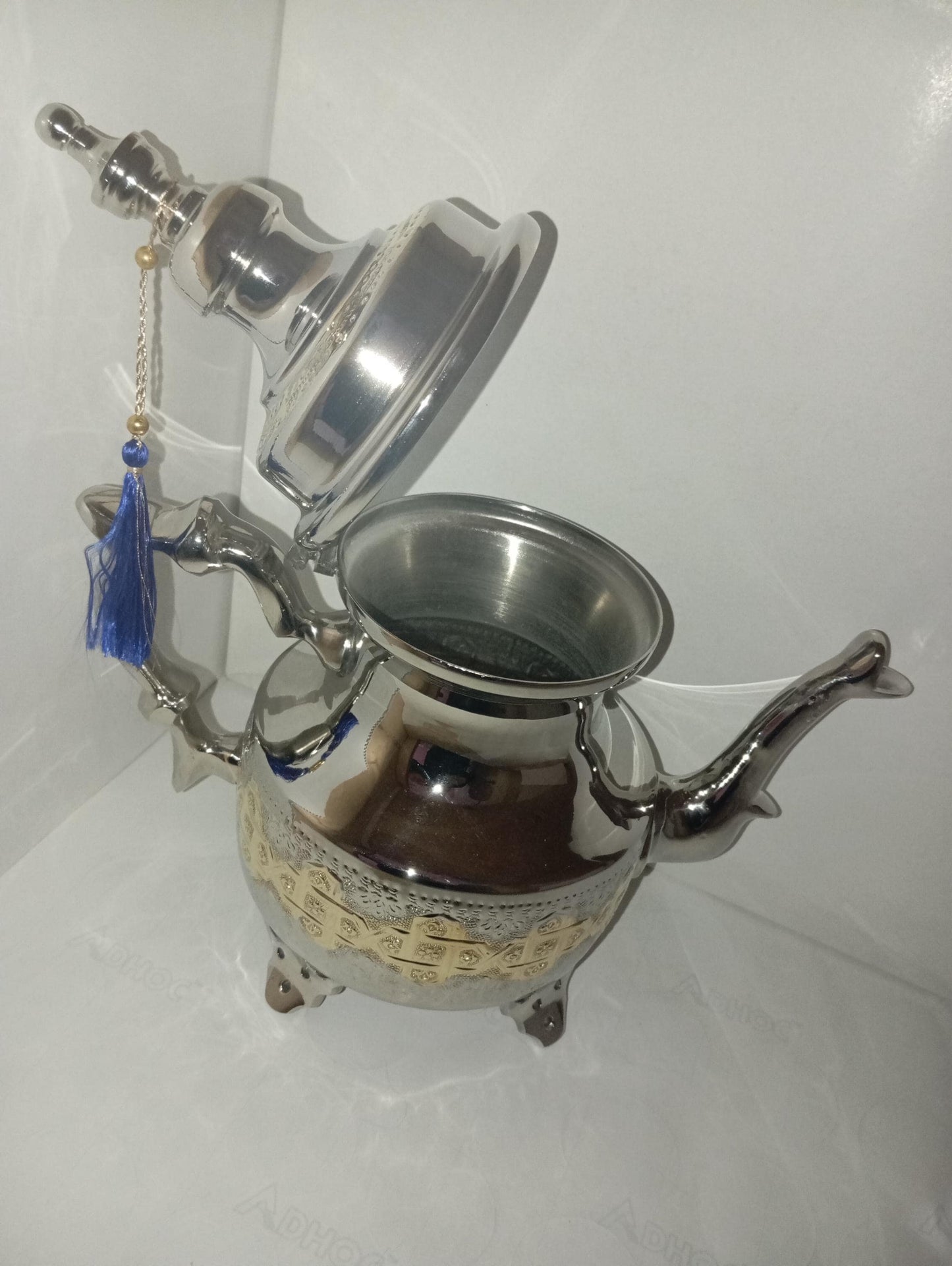 Luxury Handcrafted Moroccan Teapot Brass Plated Teapot Silver Teapot Handmade Moroccan Teapot Set Handmade Gift Masterpiece