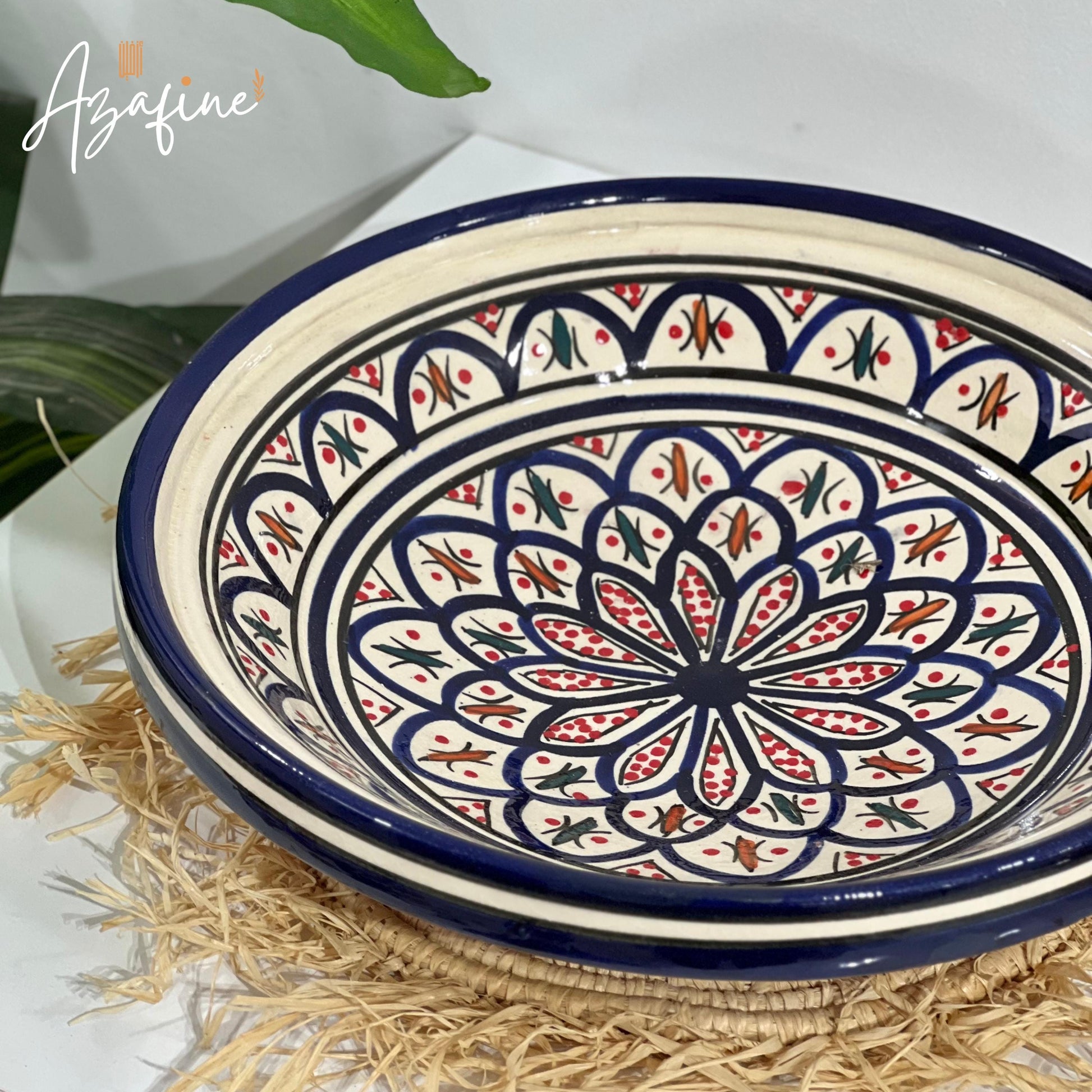 Moroccan Ceramic Tagine Pot, Cooking & Serving Tagine, Hand-Painted Tagine, Lead-Free Cookware, Non-Stick, Handmade Ceramic Pot