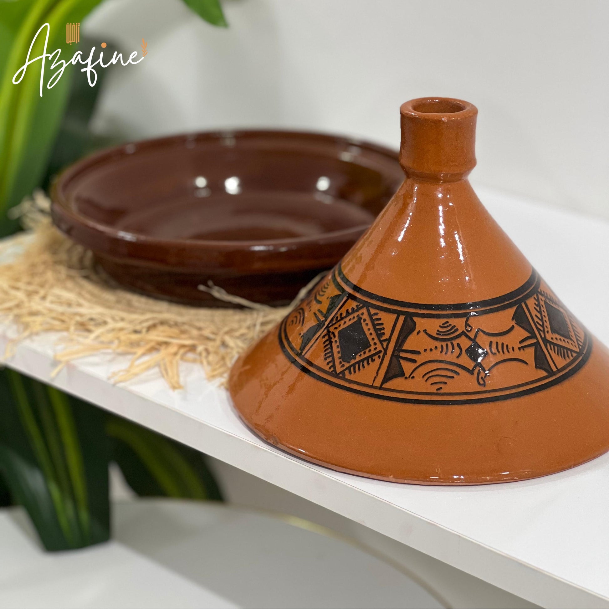 Moroccan Ceramic Tagine Pot, Cooking & Serving Tagine, Hand-Painted Tagine, Lead-Free Cookware, Non-Stick, Handmade Ceramic Pot