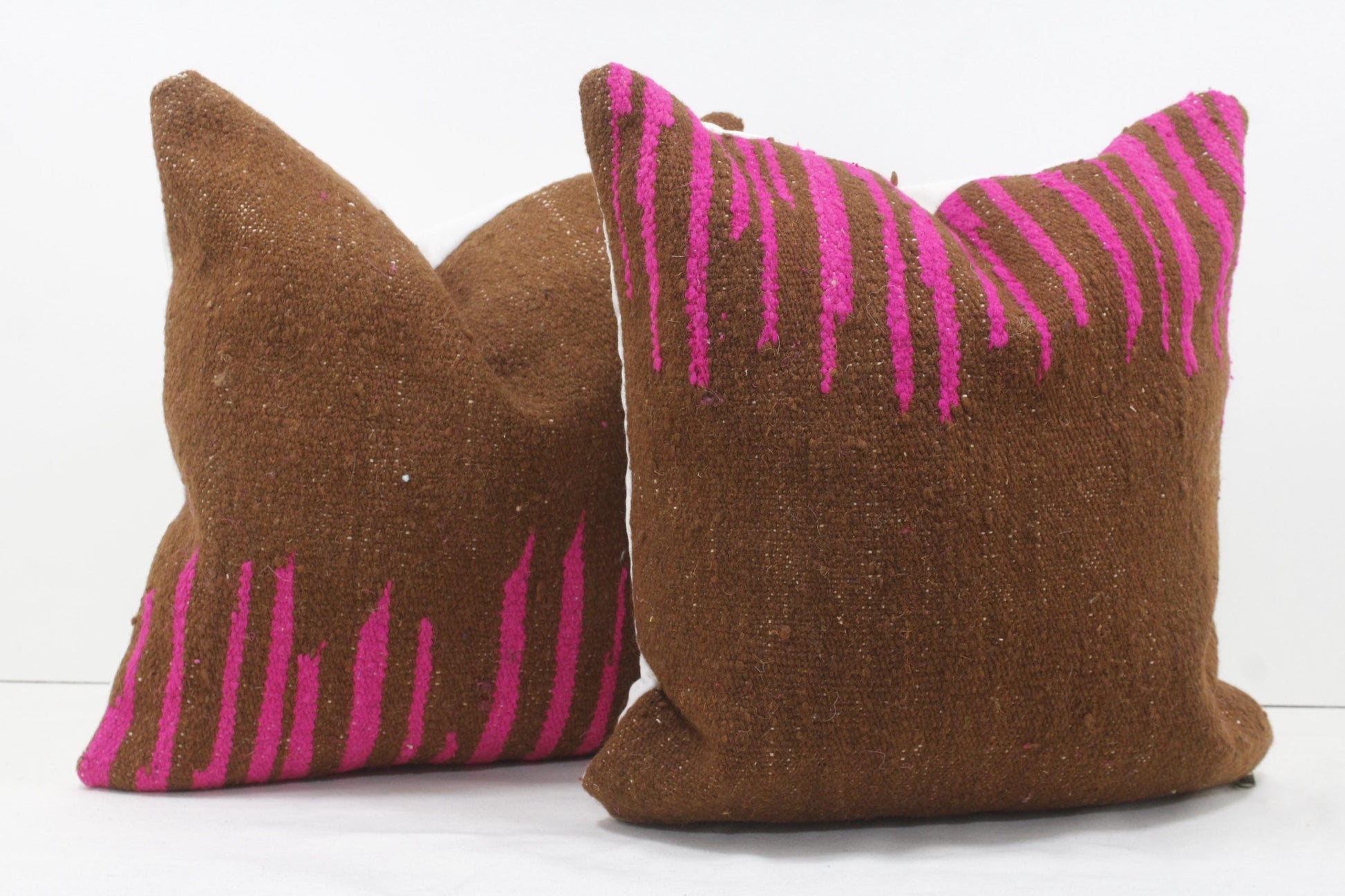 Set of 2 Vintage Moroccan Pillows 100% Wool , Absolutely Gorgeous Pillow Floor Pillow Moroccan Berber Home Design Handmade Kilim Berber