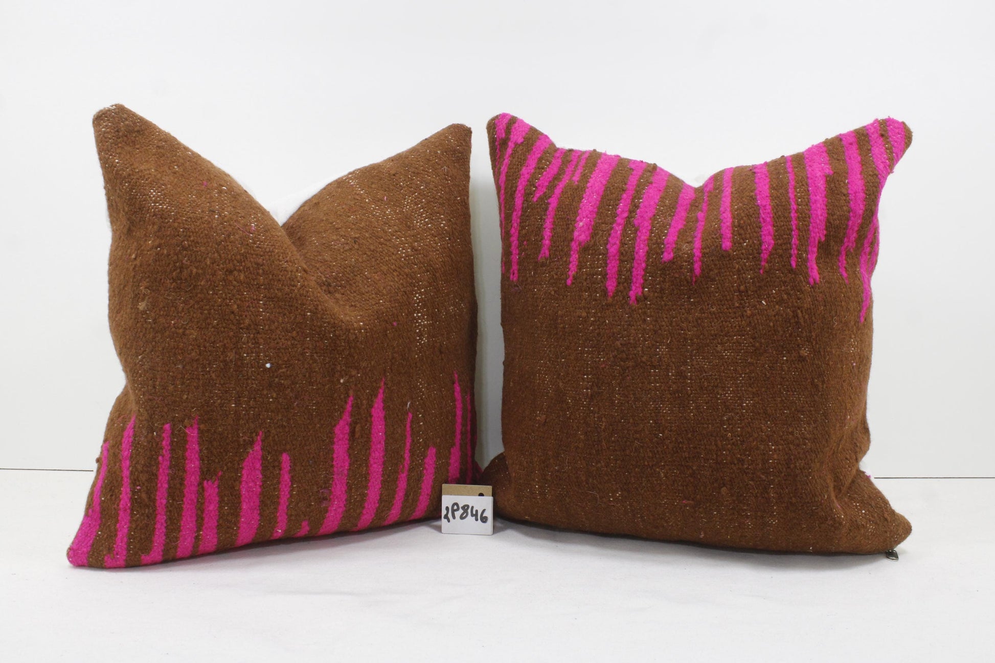 Set of 2 Vintage Moroccan Pillows 100% Wool , Absolutely Gorgeous Pillow Floor Pillow Moroccan Berber Home Design Handmade Kilim Berber