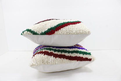 Set of 2 Vintage Moroccan Pillows 100% Wool , Absolutely Gorgeous Pillow Floor Pillow Moroccan Berber Home Design Handmade Kilim Berber