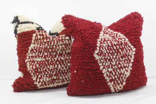Set of 2 Vintage Moroccan Pillows 100% Wool , Absolutely Gorgeous Pillow Floor Pillow Moroccan Berber Home Design Handmade Kilim Berber