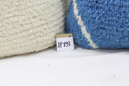 Set of 2 Vintage Moroccan Pillows 100% Wool , Absolutely Gorgeous Pillow Floor Pillow Moroccan Berber Home Design Handmade Kilim Berber