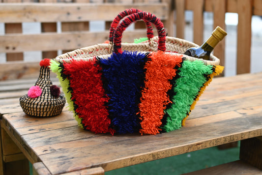 50 % OFF, Straw Bag,French BASKET, ,Wedding Gift,Moroccan Straw Bag,Eco-Friendly Dum Dum Wildflower Straw Bag, Hippie Backpacks,