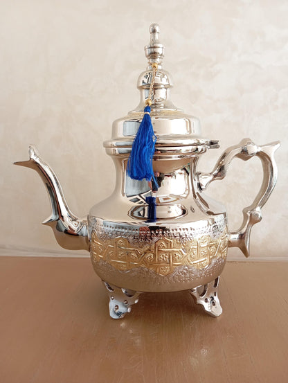 Moroccan Tea Pot Handmade Brass Tea Kattle, Moroccan Brass Teapot Perfect for Brewing Mini Tea, Traditional Teapot, Gift, Decorative Tea Set