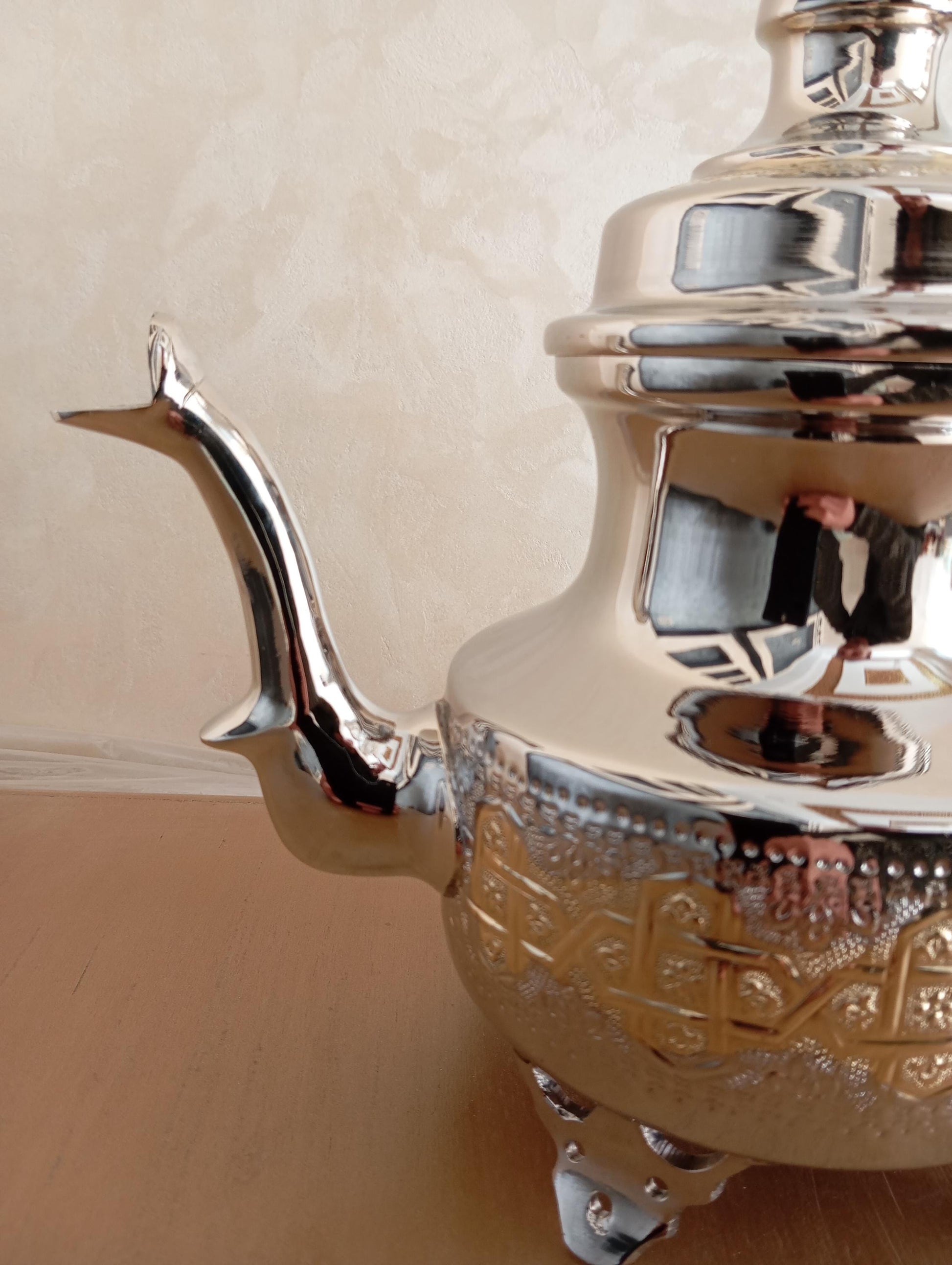 Moroccan Tea Pot Handmade Brass Tea Kattle, Moroccan Brass Teapot Perfect for Brewing Mini Tea, Traditional Teapot, Gift, Decorative Tea Set