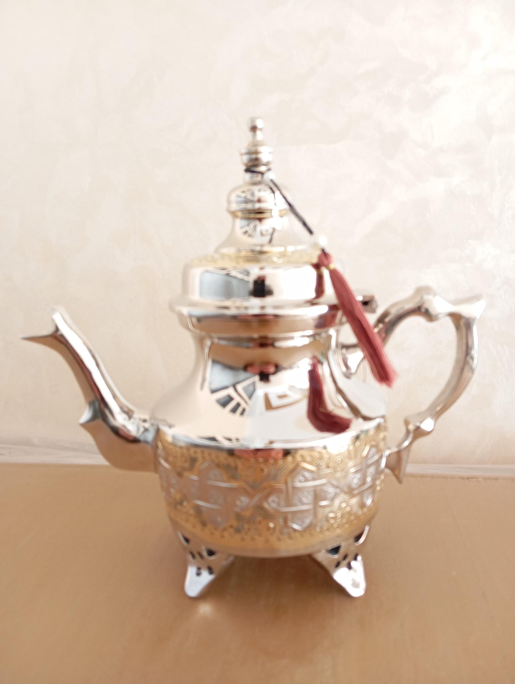 Moroccan Tea Pot Handmade Brass Tea Kattle, Moroccan Brass Teapot Perfect for Brewing Mini Tea, Traditional Teapot, Gift, Decorative Tea Set